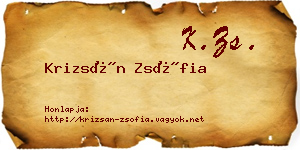 Krizsán Zsófia névjegykártya